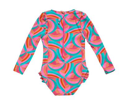 One Piece UPF 50+ Swimsuit - Geo Melon